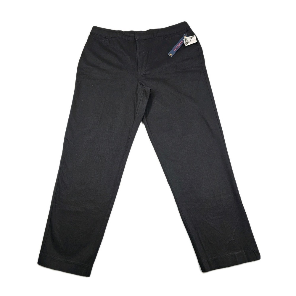 Bill Blass Stretch Lycra Womens 16P Black Dress Pants Front Pockets Comfort